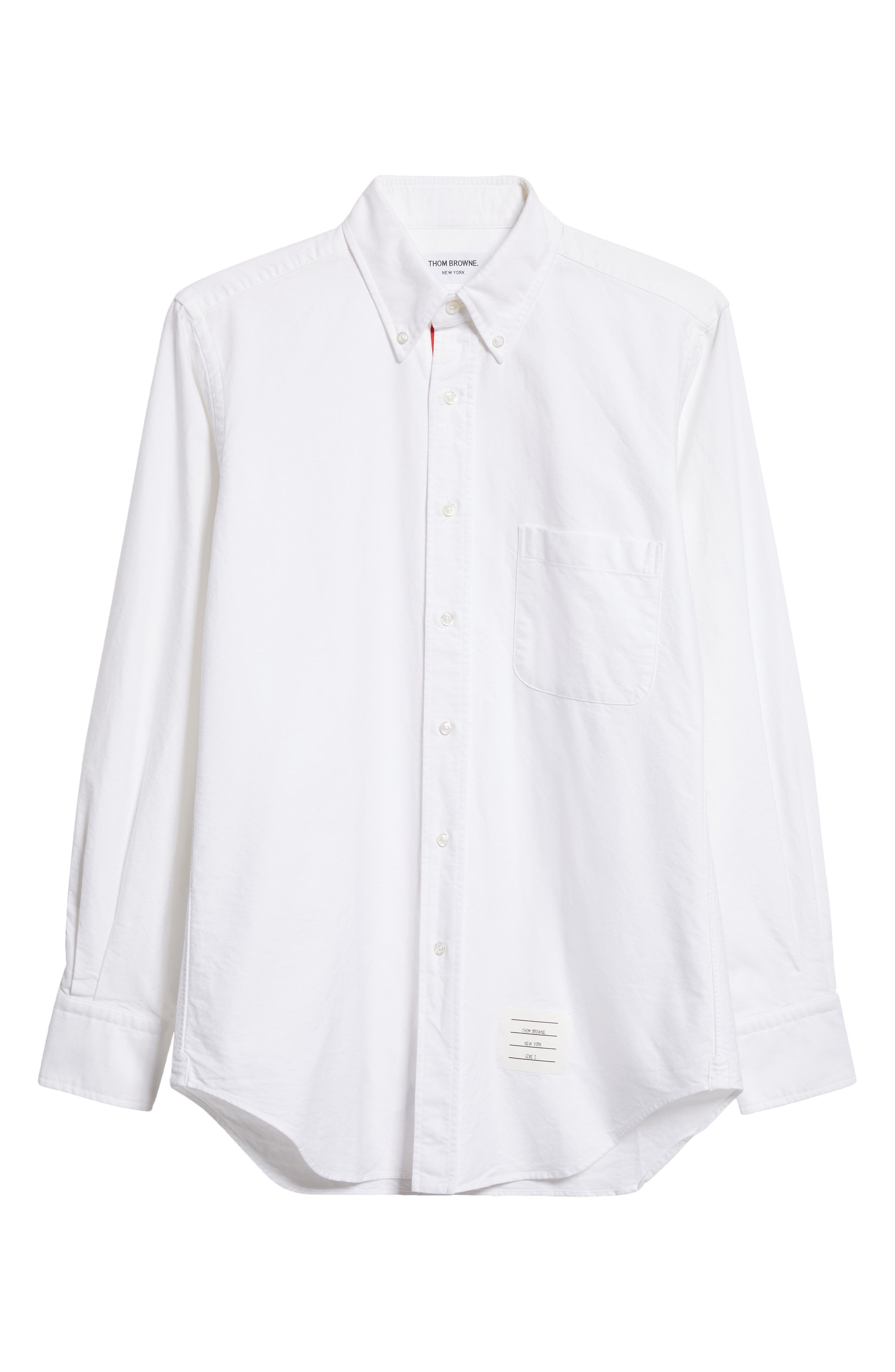 Thom Browne Men's Classic Fit Cotton Button-Down Shirt in White at Nordstrom - 5