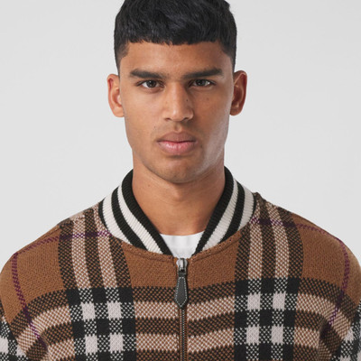 Burberry Check Cashmere Bomber Jacket outlook