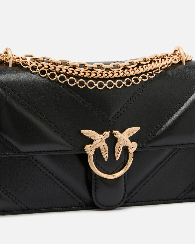 MINI LOVE BAG ONE SHOULDER BAG IN CHEVRON LEATHER AND NAPPA WITH TRIPLE CHAIN 3