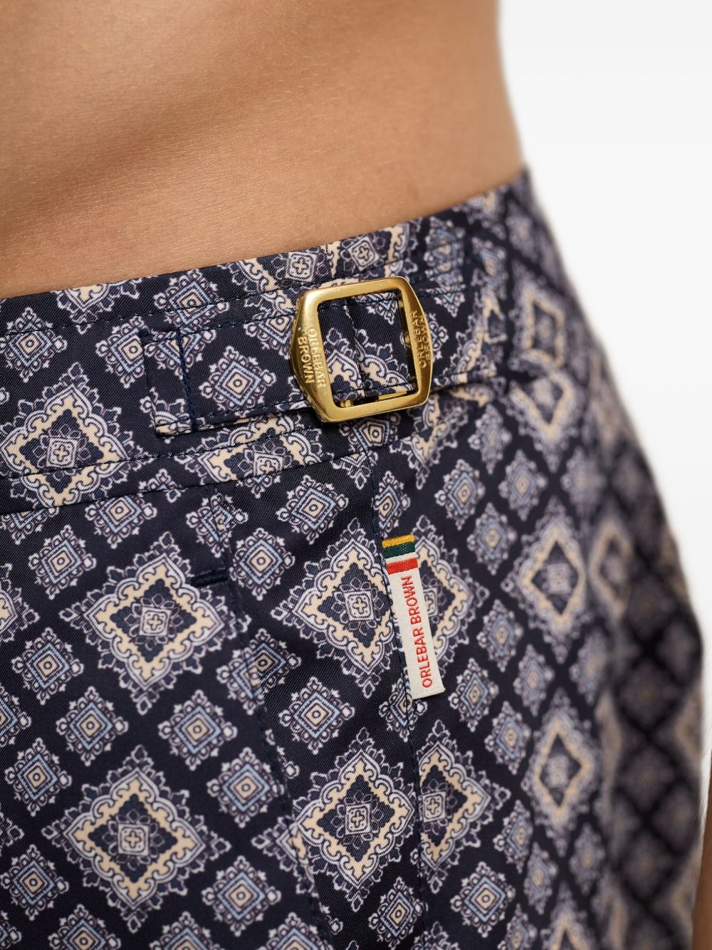 Bulldog geometric-patterned swim shorts - 5