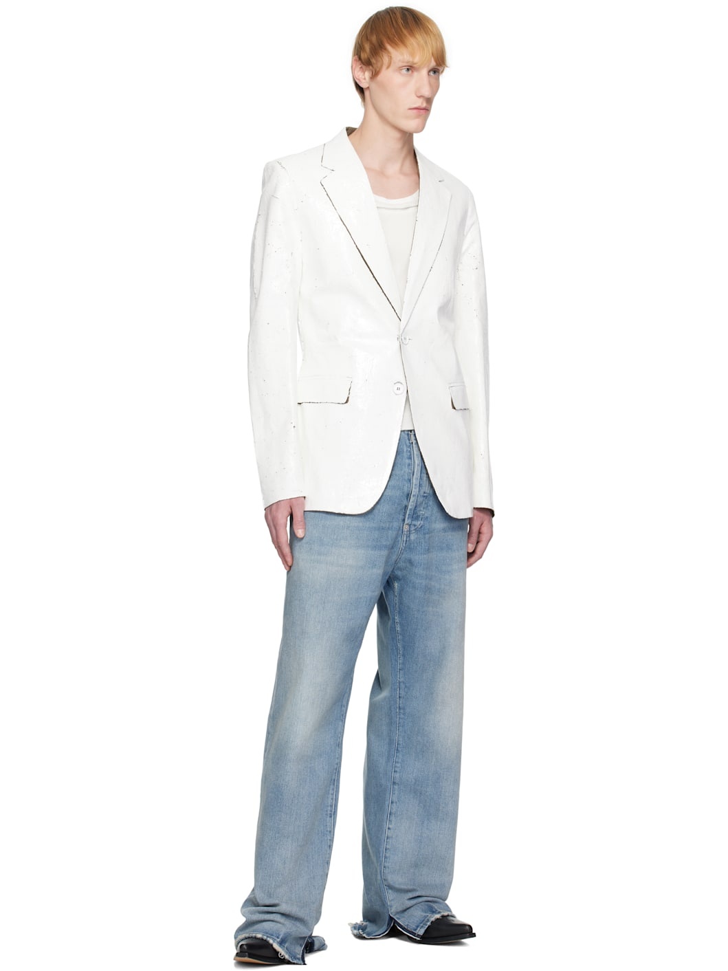 White Painted Blazer - 4