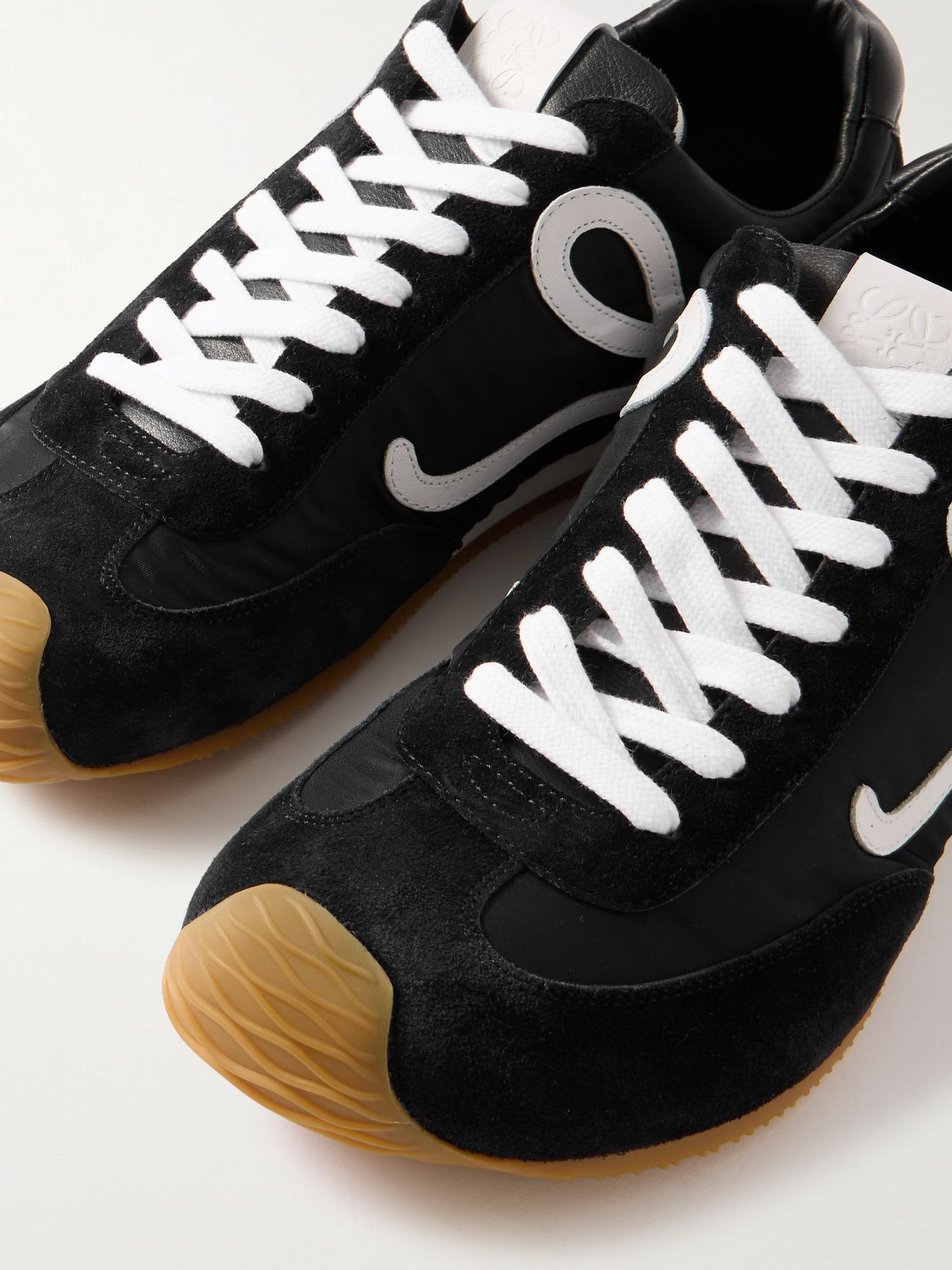 Ballet Runner 2.0 Logo-Appliquéd Shell, Suede and Leather Sneakers Black - 5