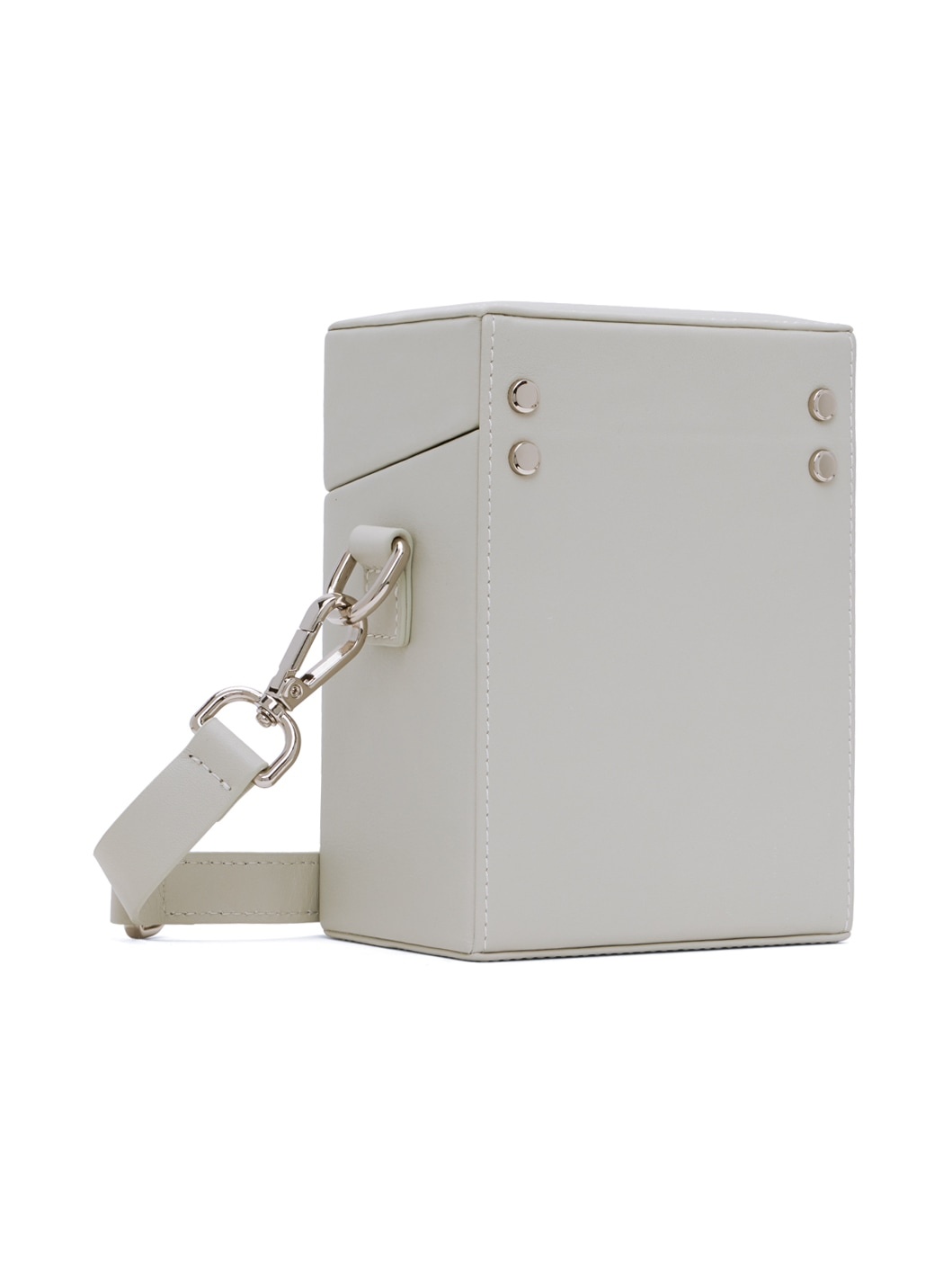 Gray Leather Carabiner Box Bag - 3