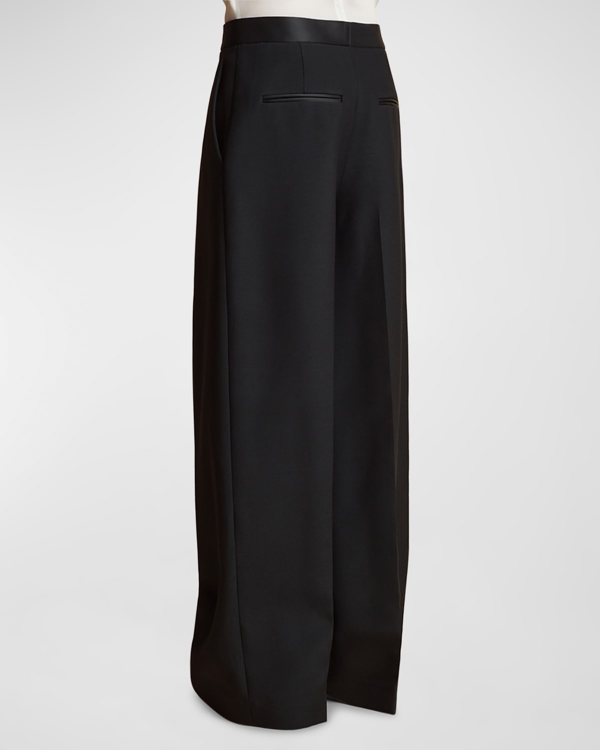 Marine Pleated Wide-Leg Pants with Zipper Front - 4