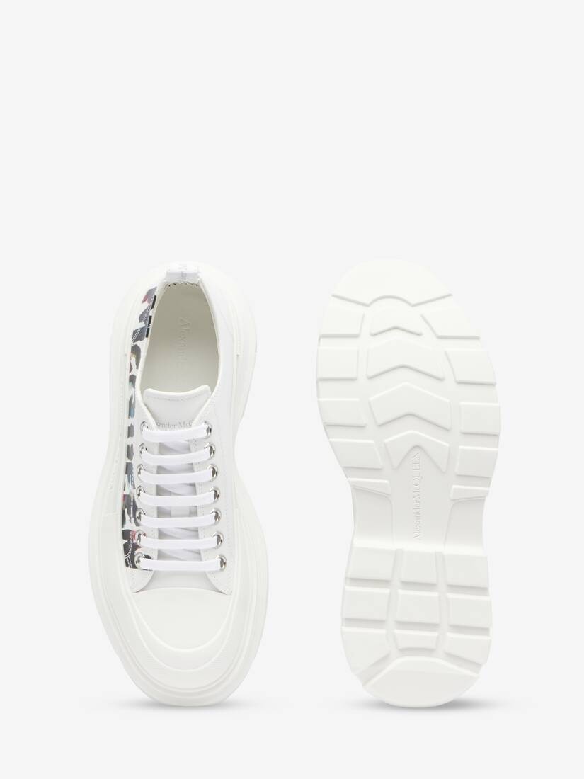 Men's McQueen Graffiti Tread Slick Lace-up in White - 4