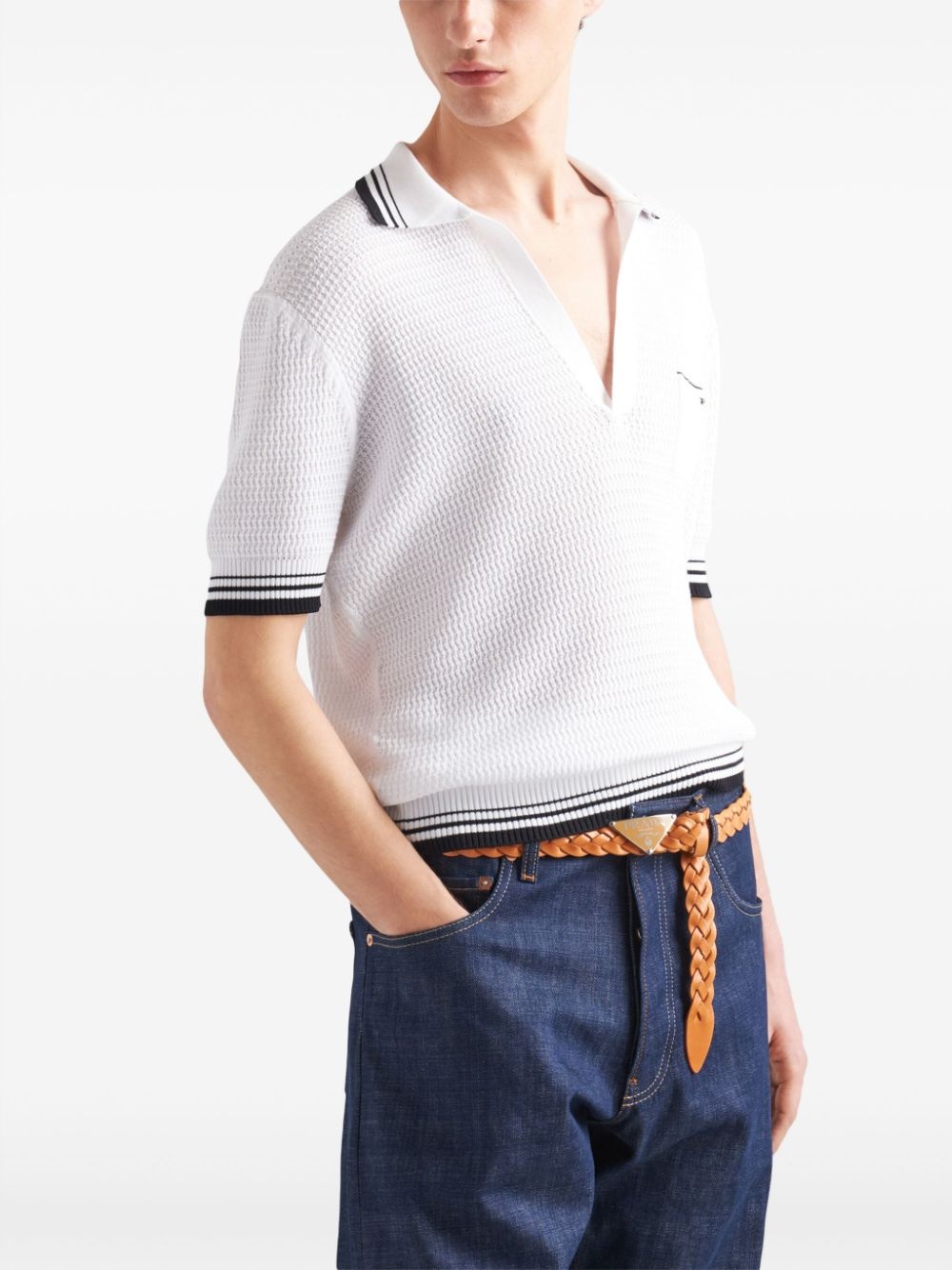 logo-intarsia polo top - 5