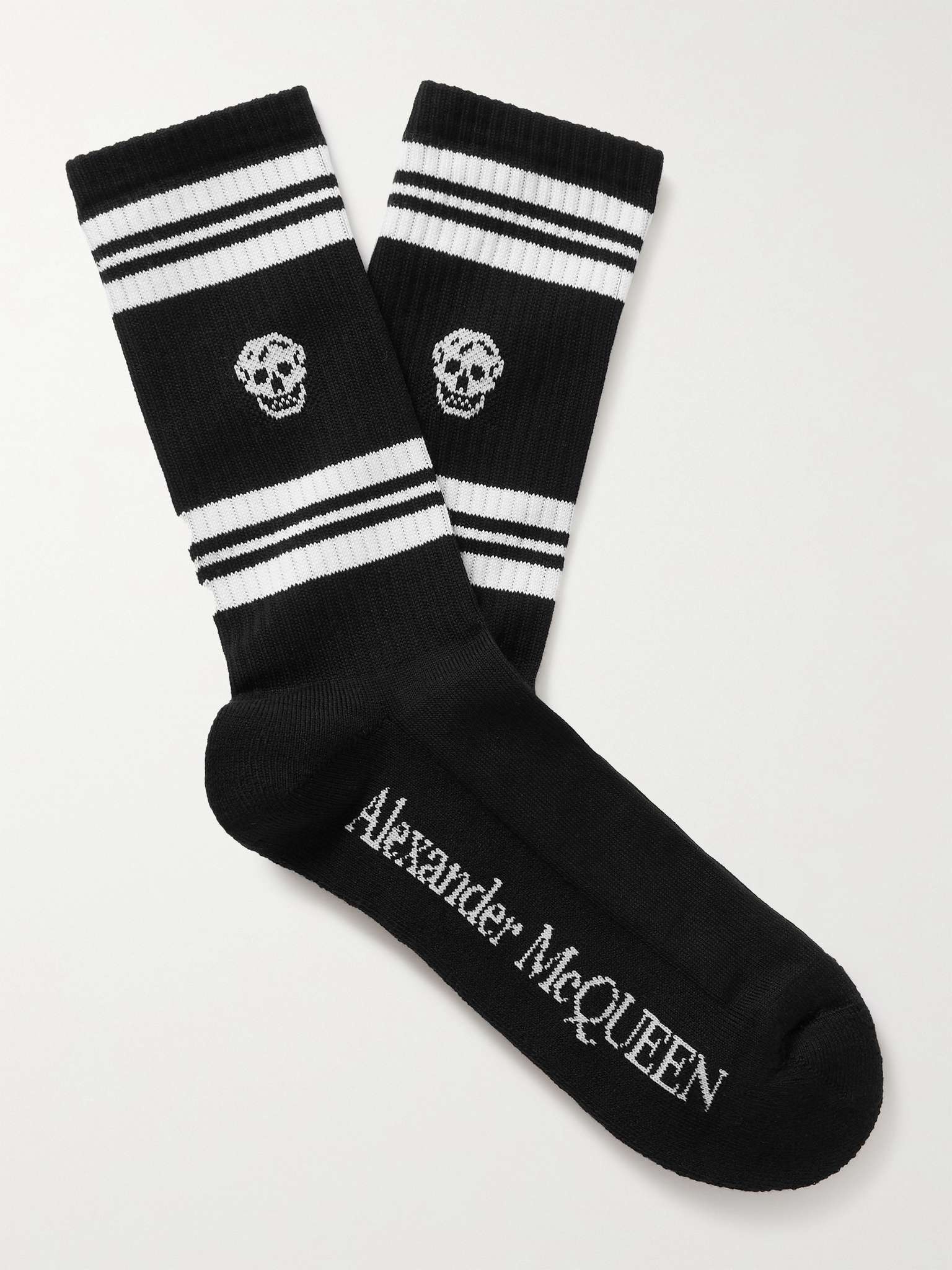 Logo-Intarsia Cotton-Blend Socks - 1