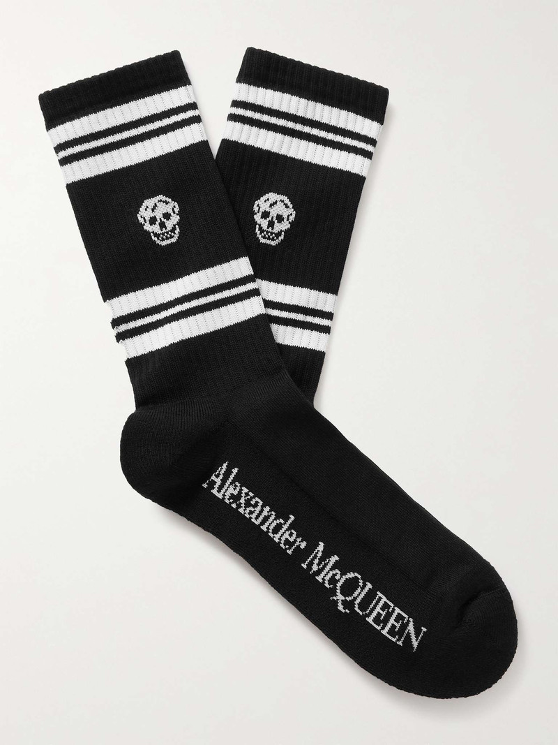 Logo-Intarsia Cotton-Blend Socks 1