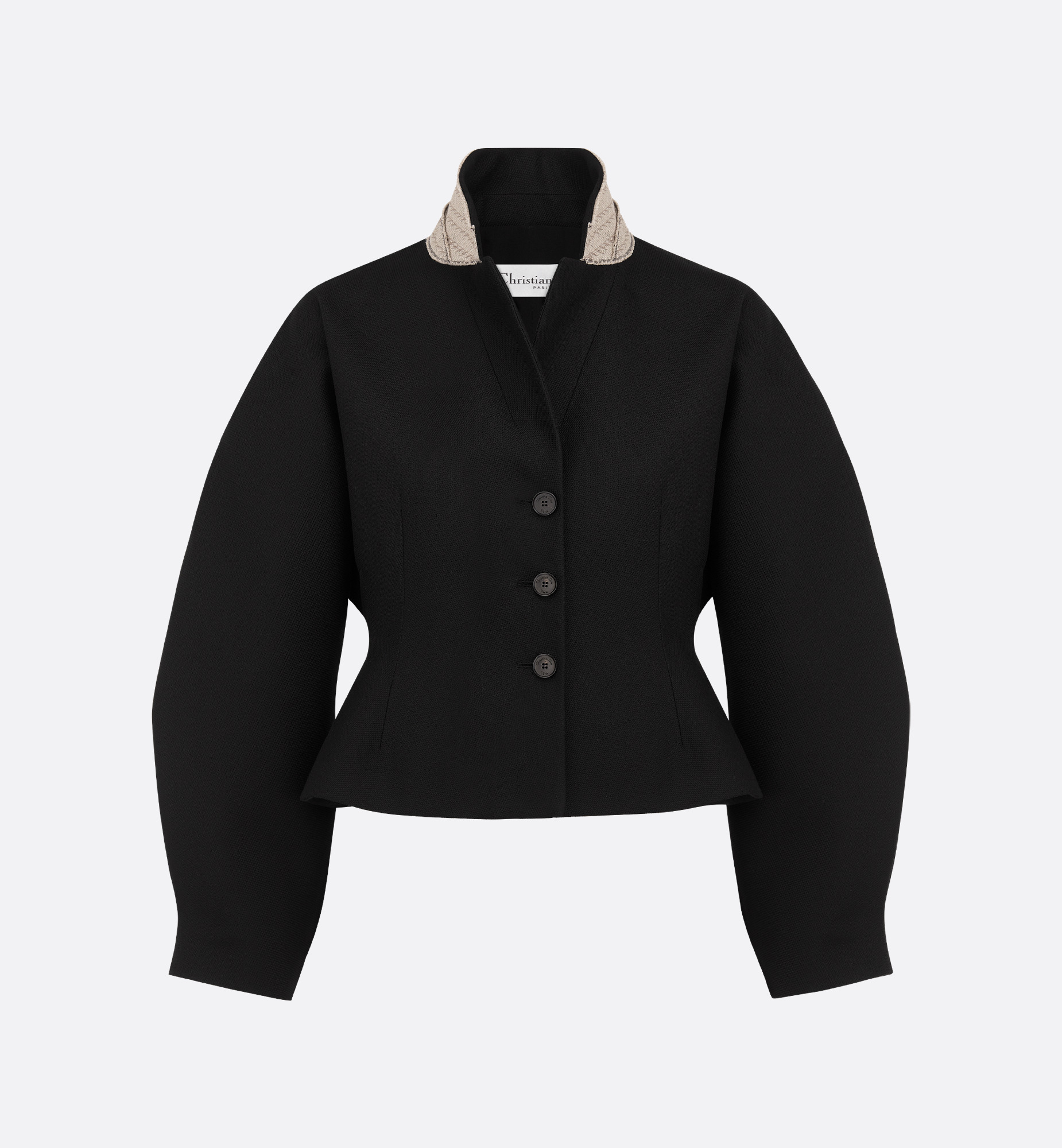 Fitted Jacket with Puff Sleeves - 1