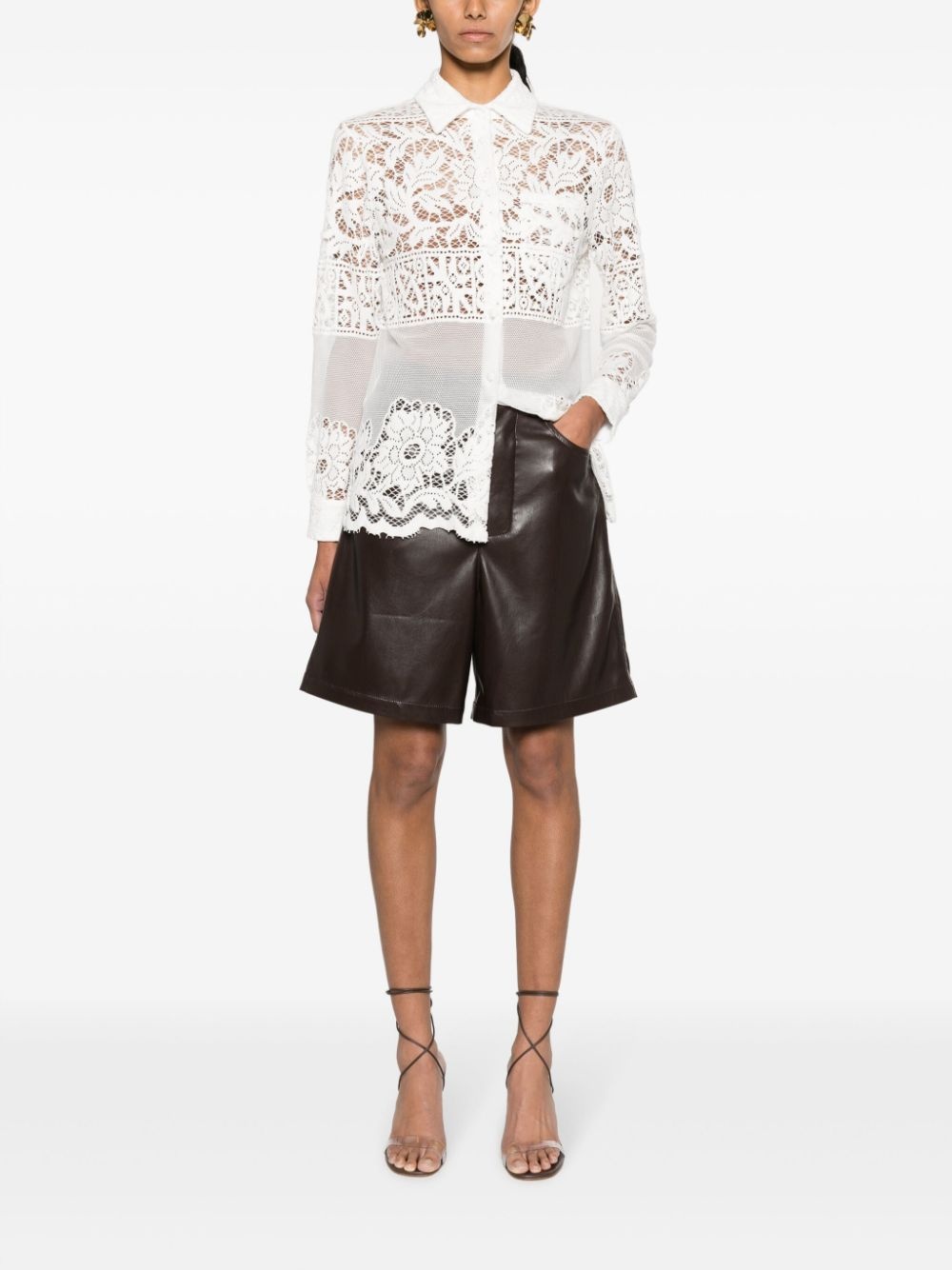Boy lace-embroidered button-down shirt - 2