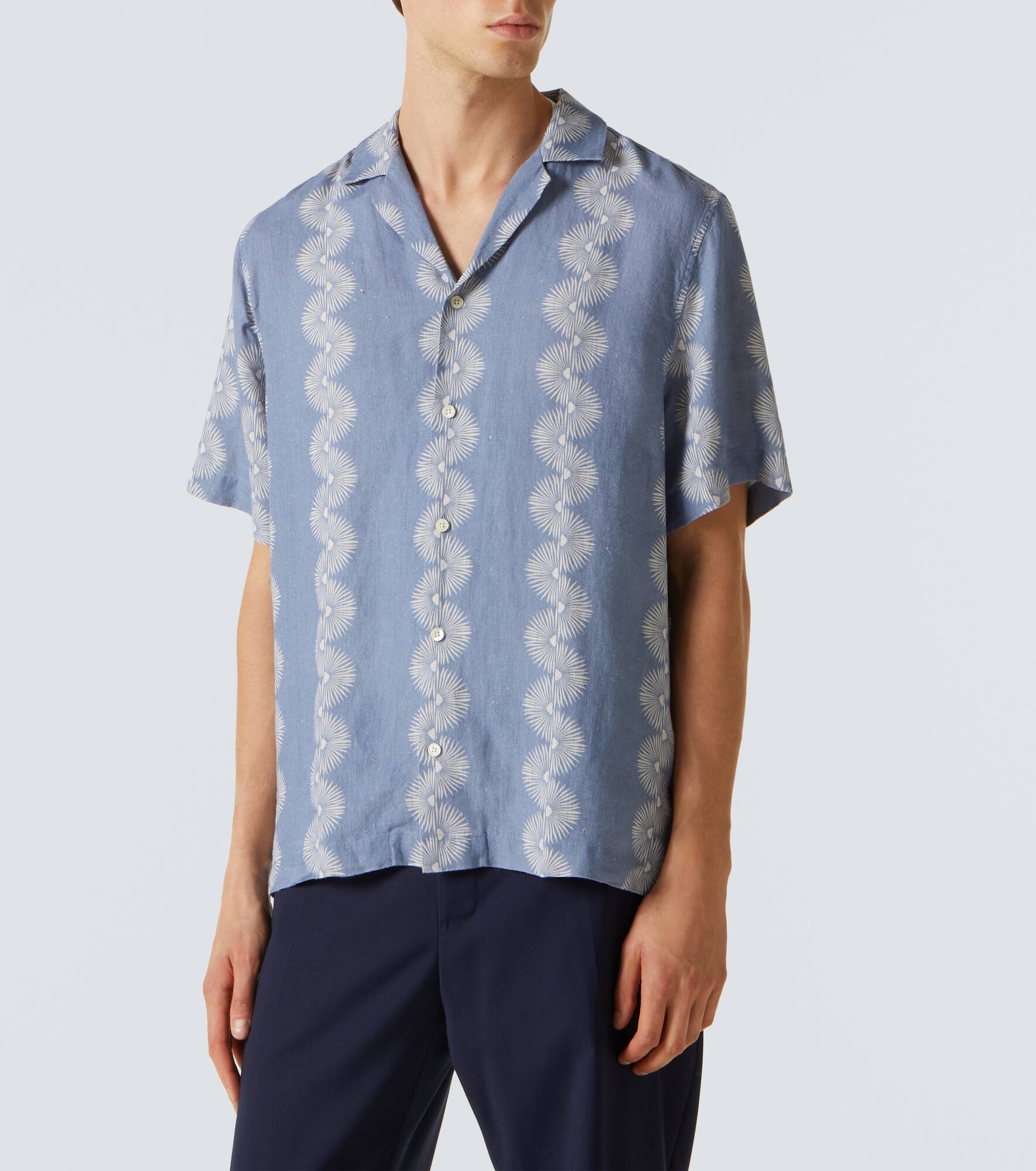 Roberto printed linen bowling shirt - 3