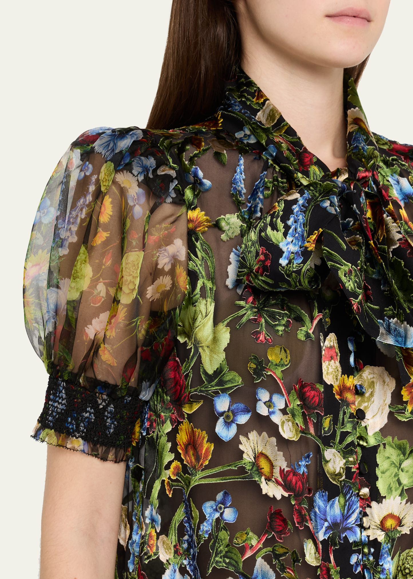 Brentley Floral Puff-Sleeve Blouse - 5