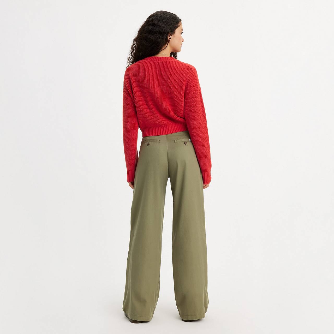PLEATED WIDE LEG WOMEN'S TROUSER PANTS - 5