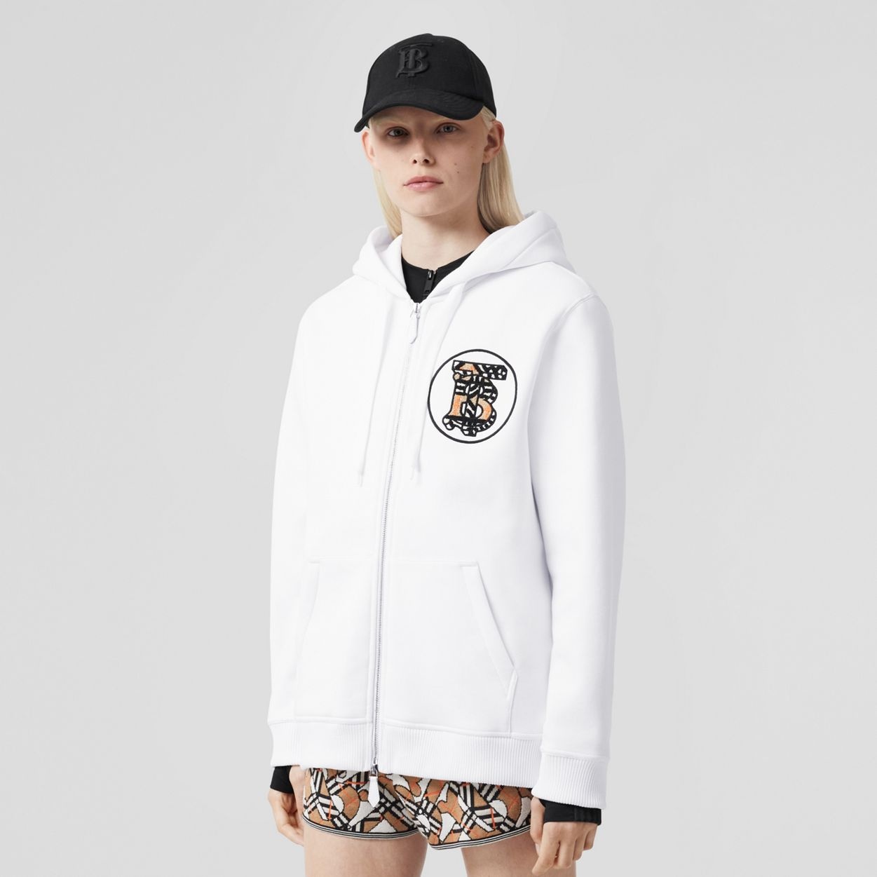 Monogram Motif Cotton Blend Hooded Top - 2