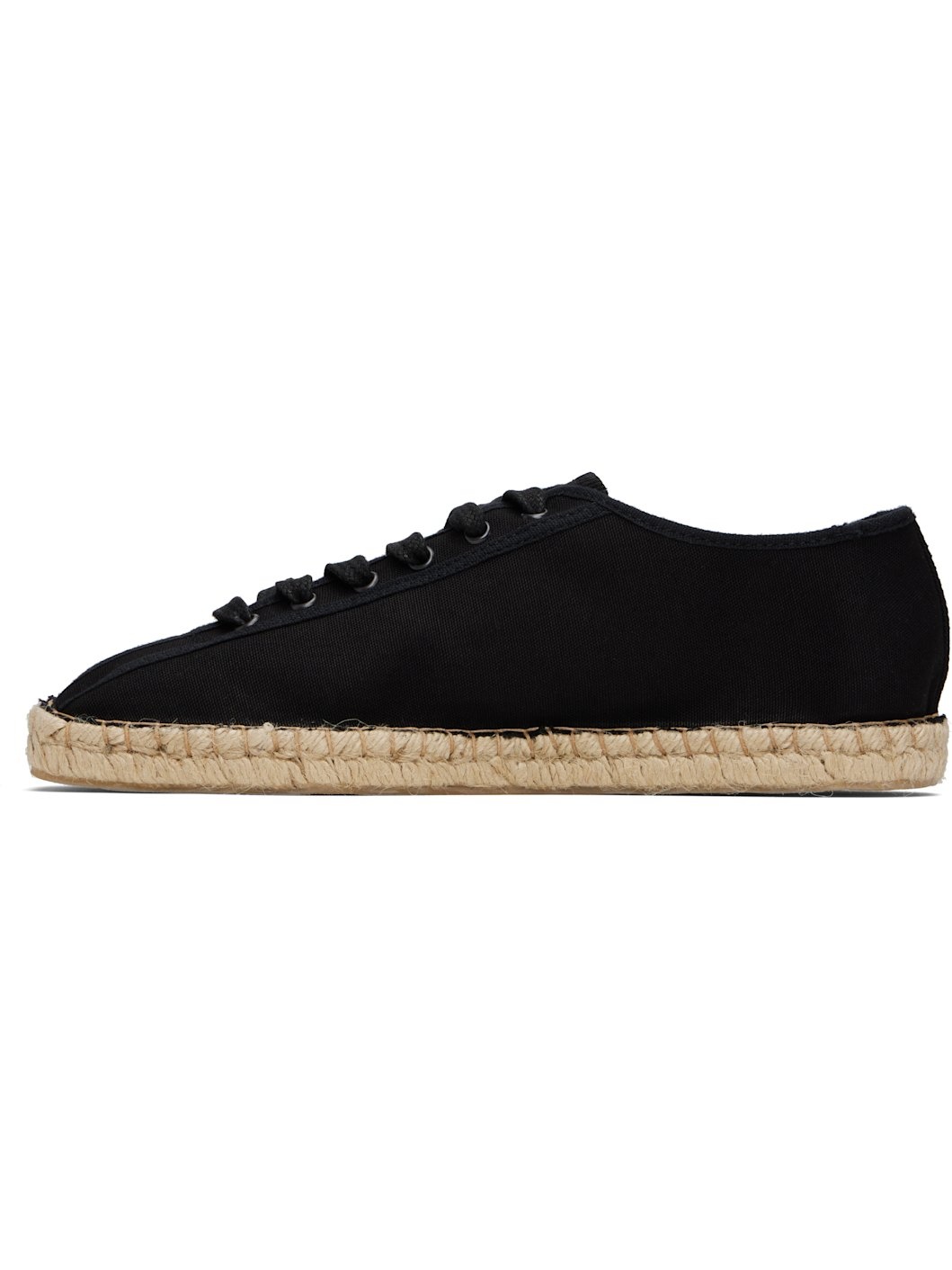 Black Linoleum Laced Espadrilles - 3