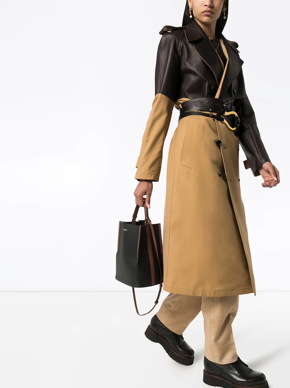 panelled trench coat - 2