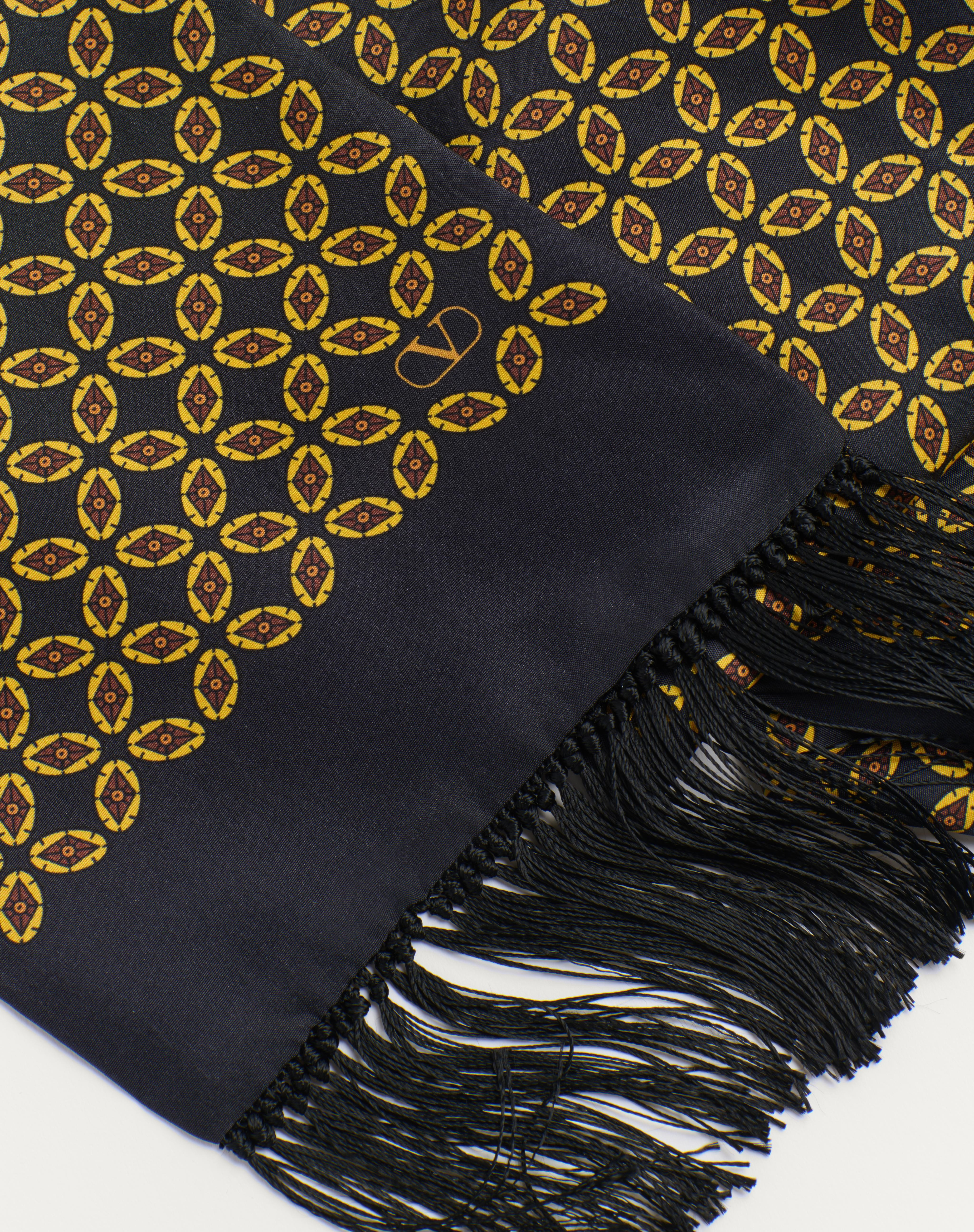 CHAMBER SILK BANDEAU SCARF WITH FRINGE - 2