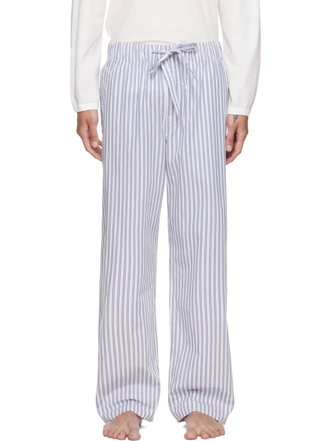 Blue & White Poplin Pyjama Pants - 1