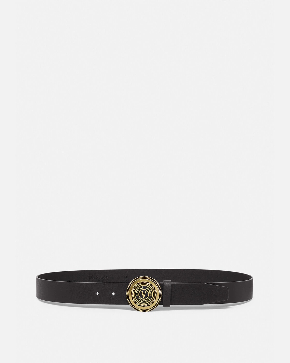 V-Emblem Round Buckle Belt - 1