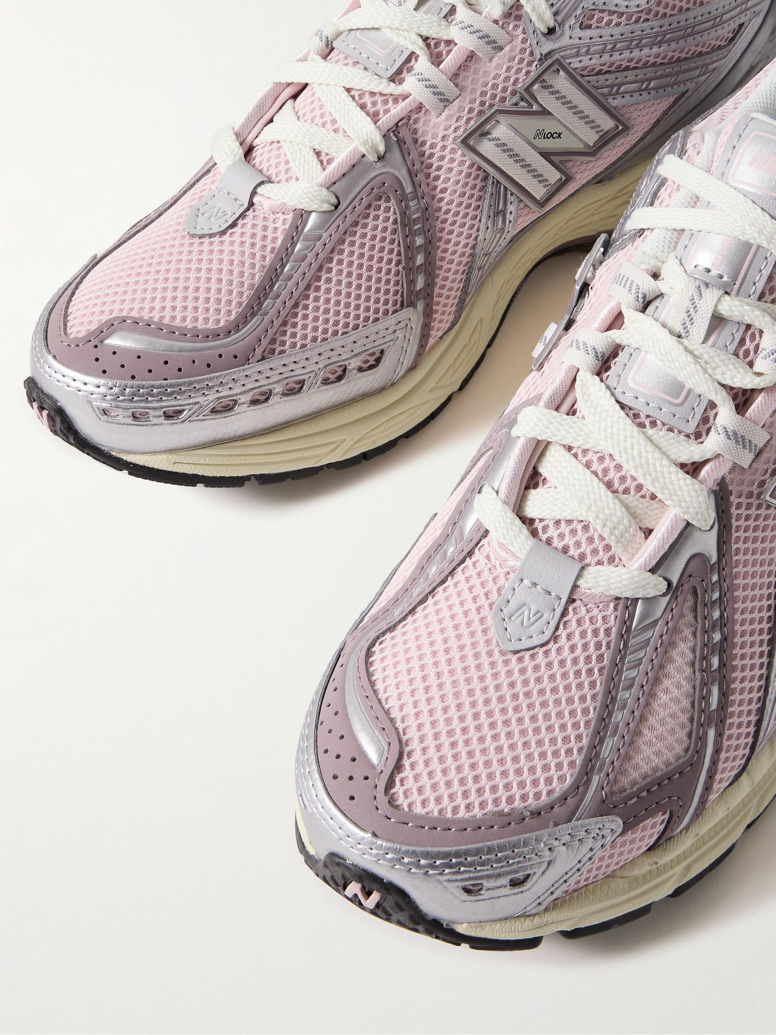 1906R Rubber-Trimmed Mesh Sneakers Pastel pink - 5