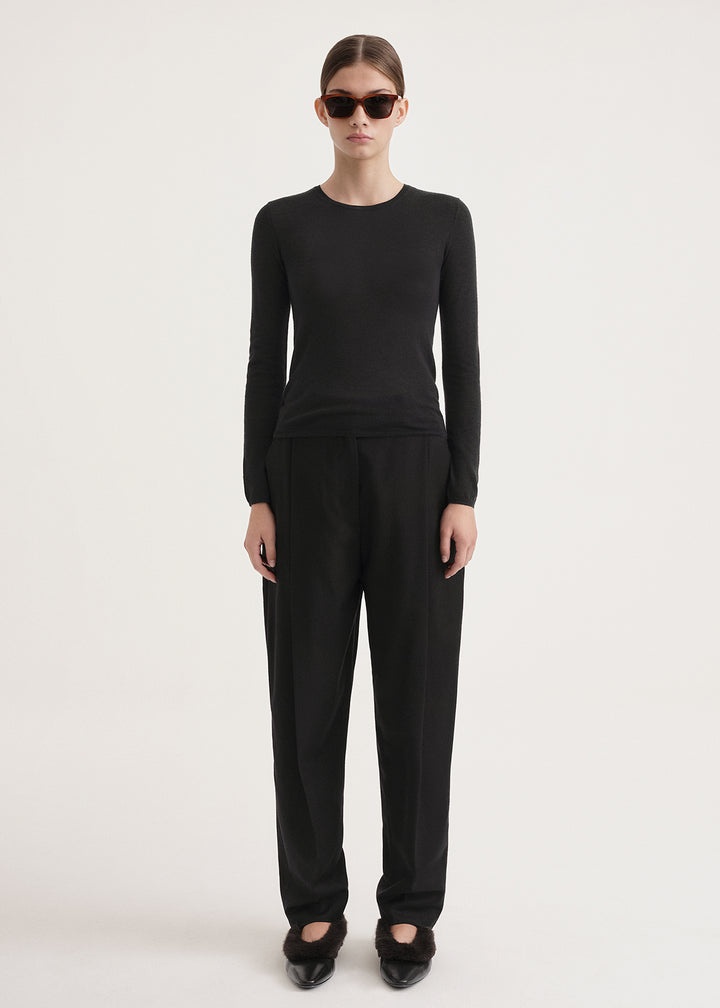 Thin cashmere top black - 2