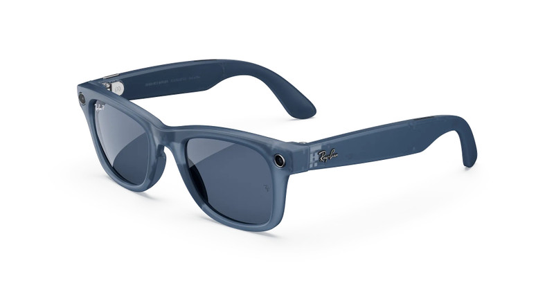 Ray-Ban Ray-Ban Meta Wayfarer (Gen 1), Matte Jeans Transparent / Dusty Blue Polarized, Standard outlook