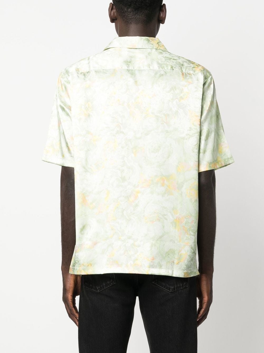 floral jacquard short-sleeve shirt - 4