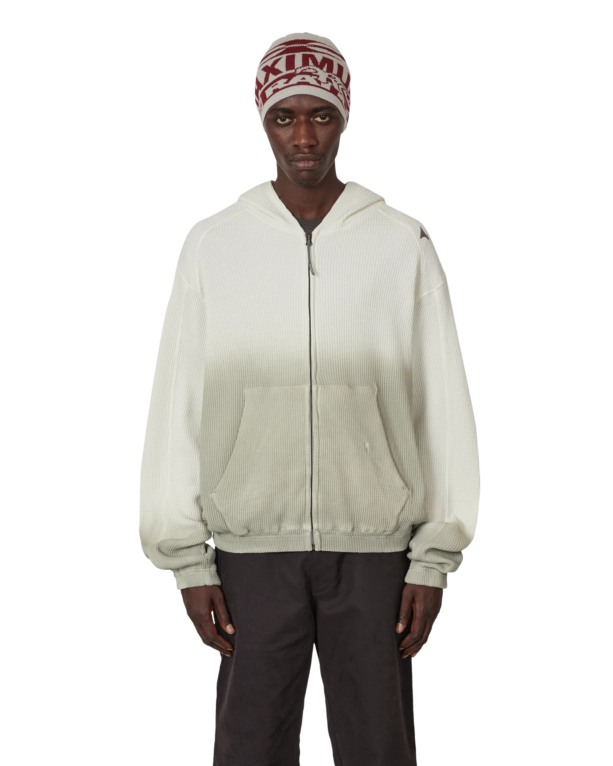 Bee Sun Faded Organic Waffle Zip Up Hoodie - 1