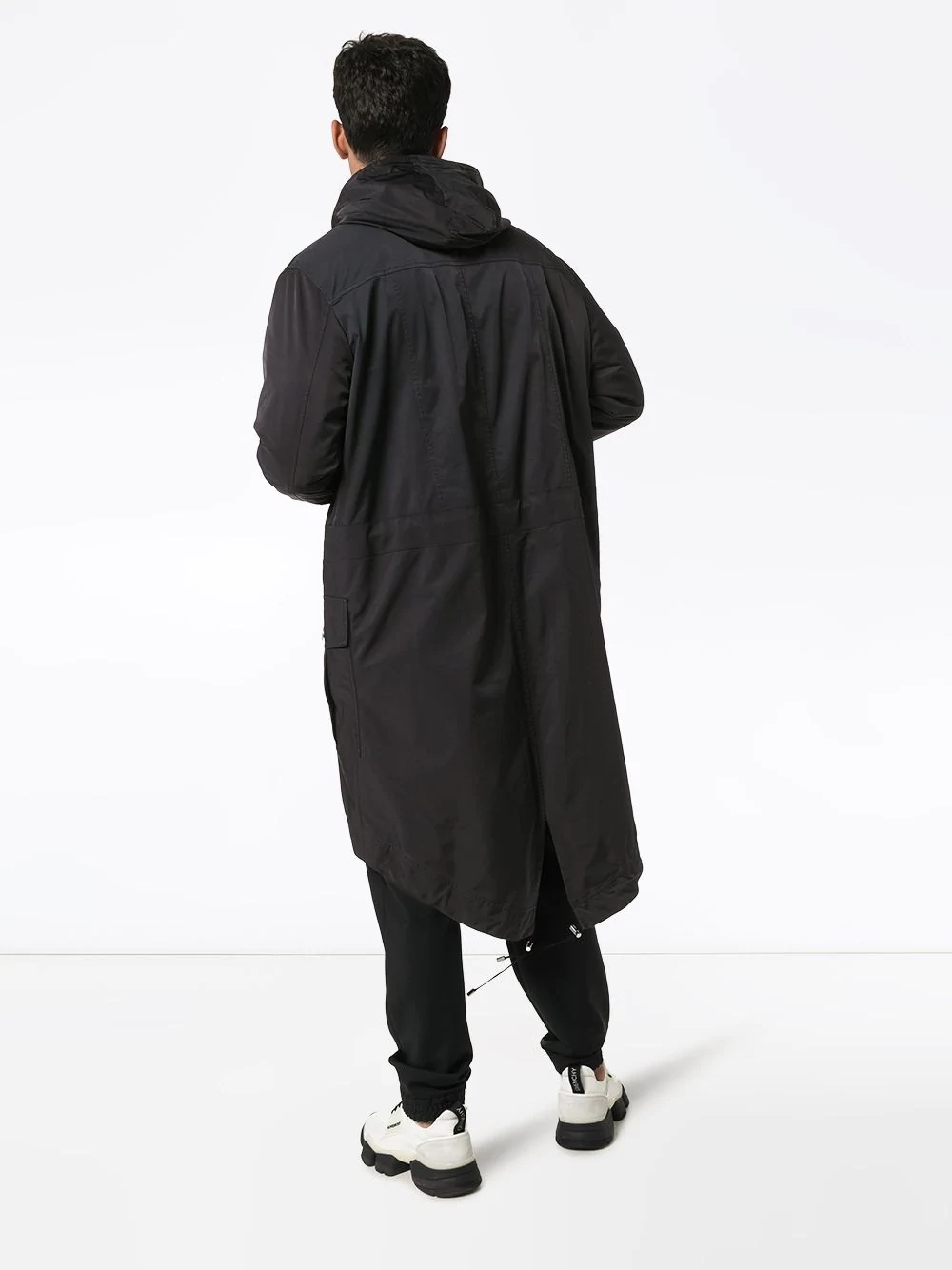 clip fastening hooded parka - 4