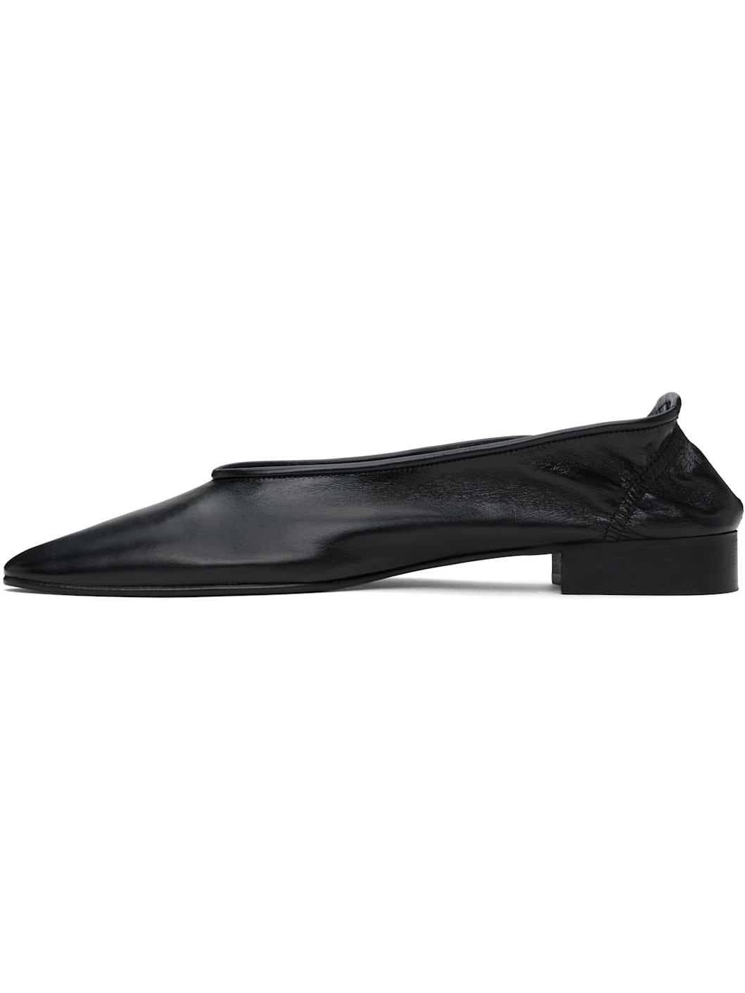 Black Carré Ballerina Flats - 3