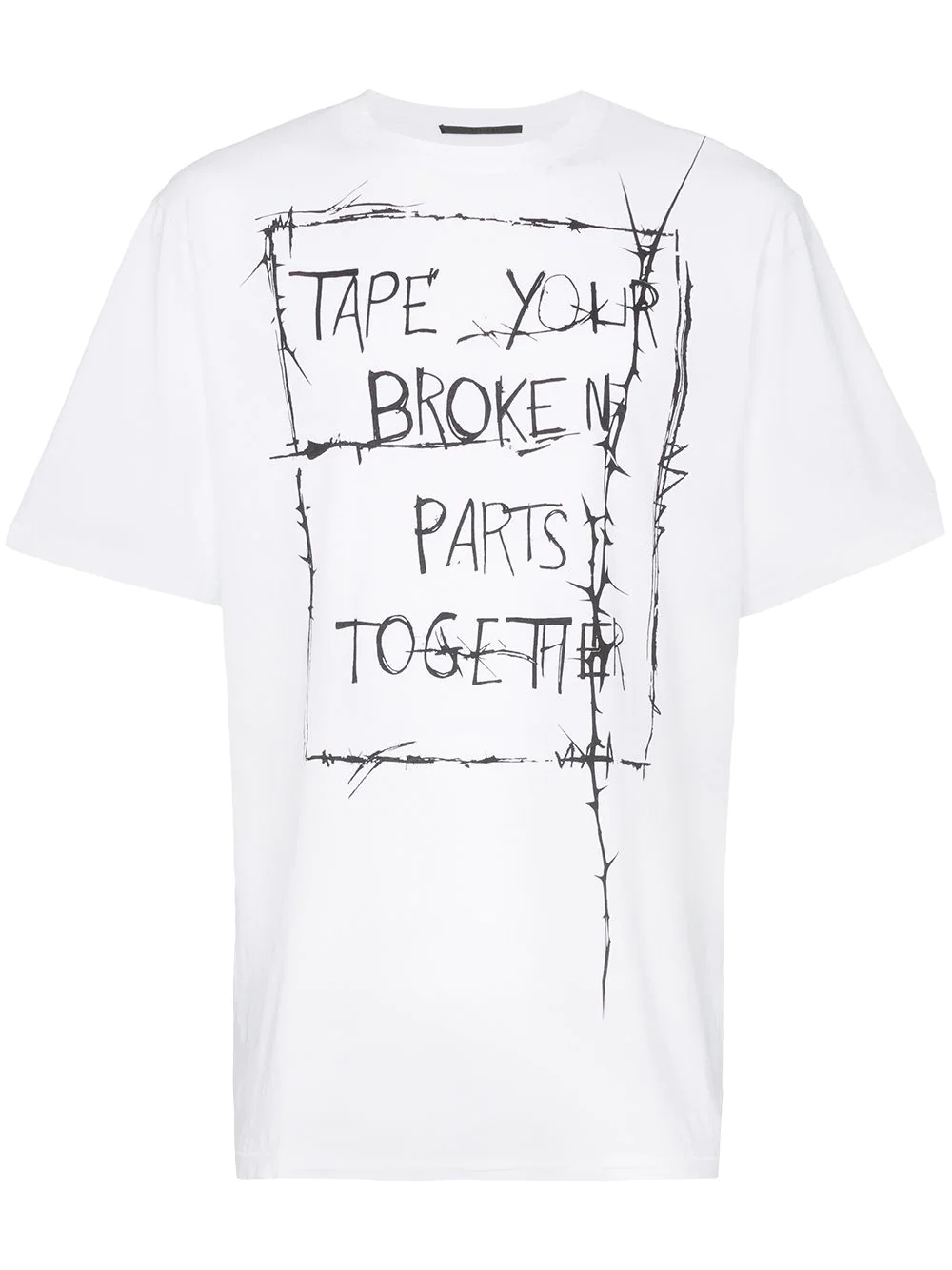 slogan print short-sleeved cotton T-shirt - 1