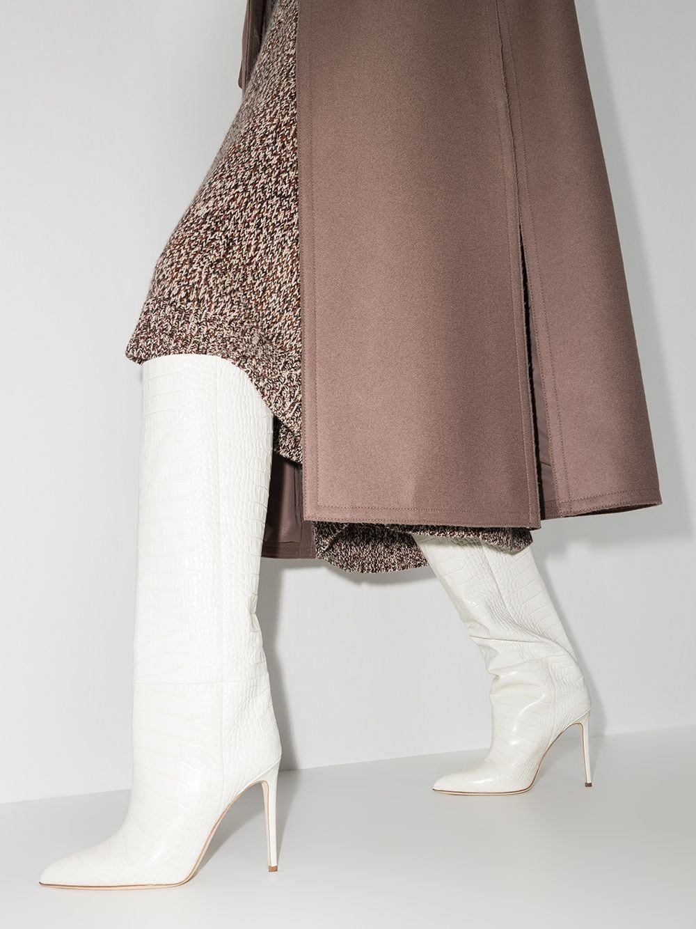 105mm crocodile-effect knee-high boots - 3