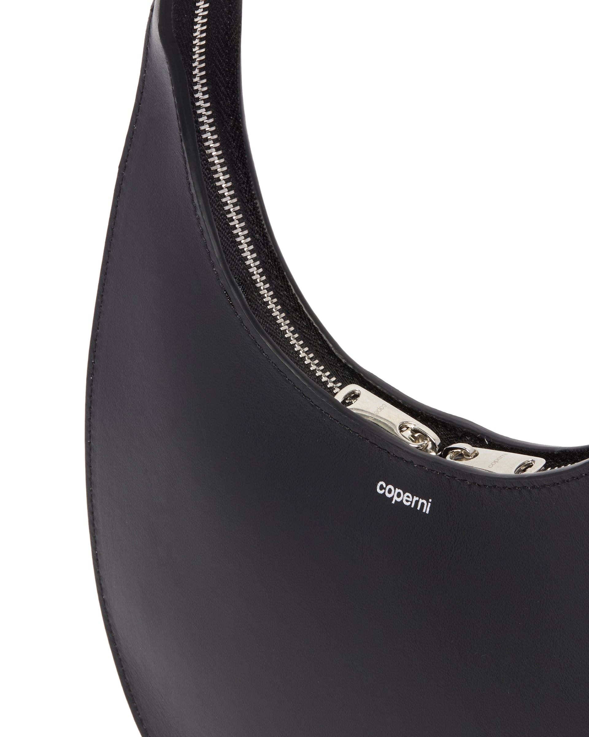 Black Leather Double Swipe Bag - 5