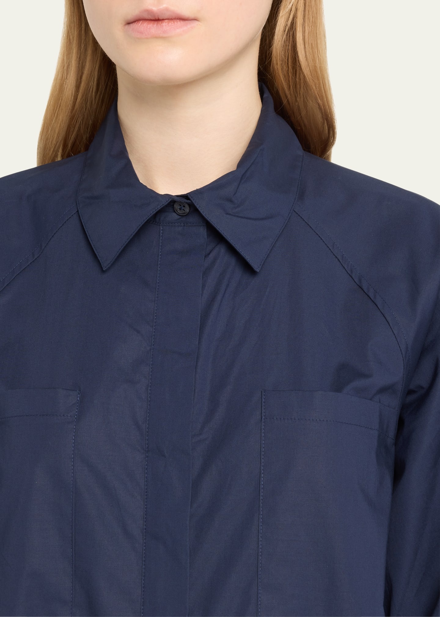 Crissy Puff-Sleeve Cotton Poplin Mini Shirtdress - 5