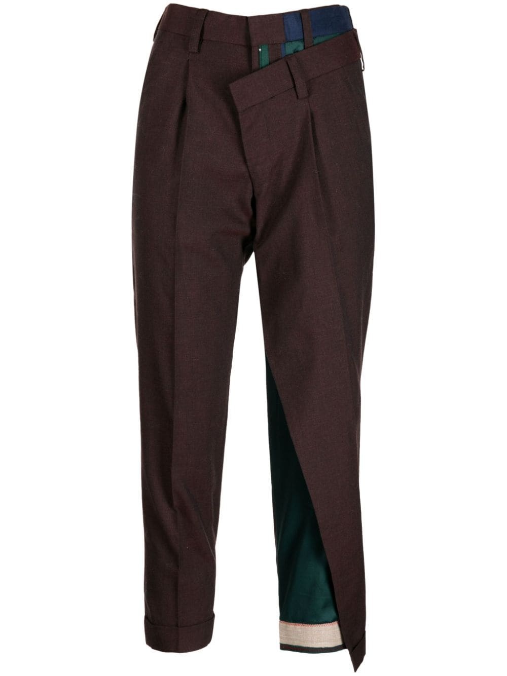 asymmetric cropped trousers - 1