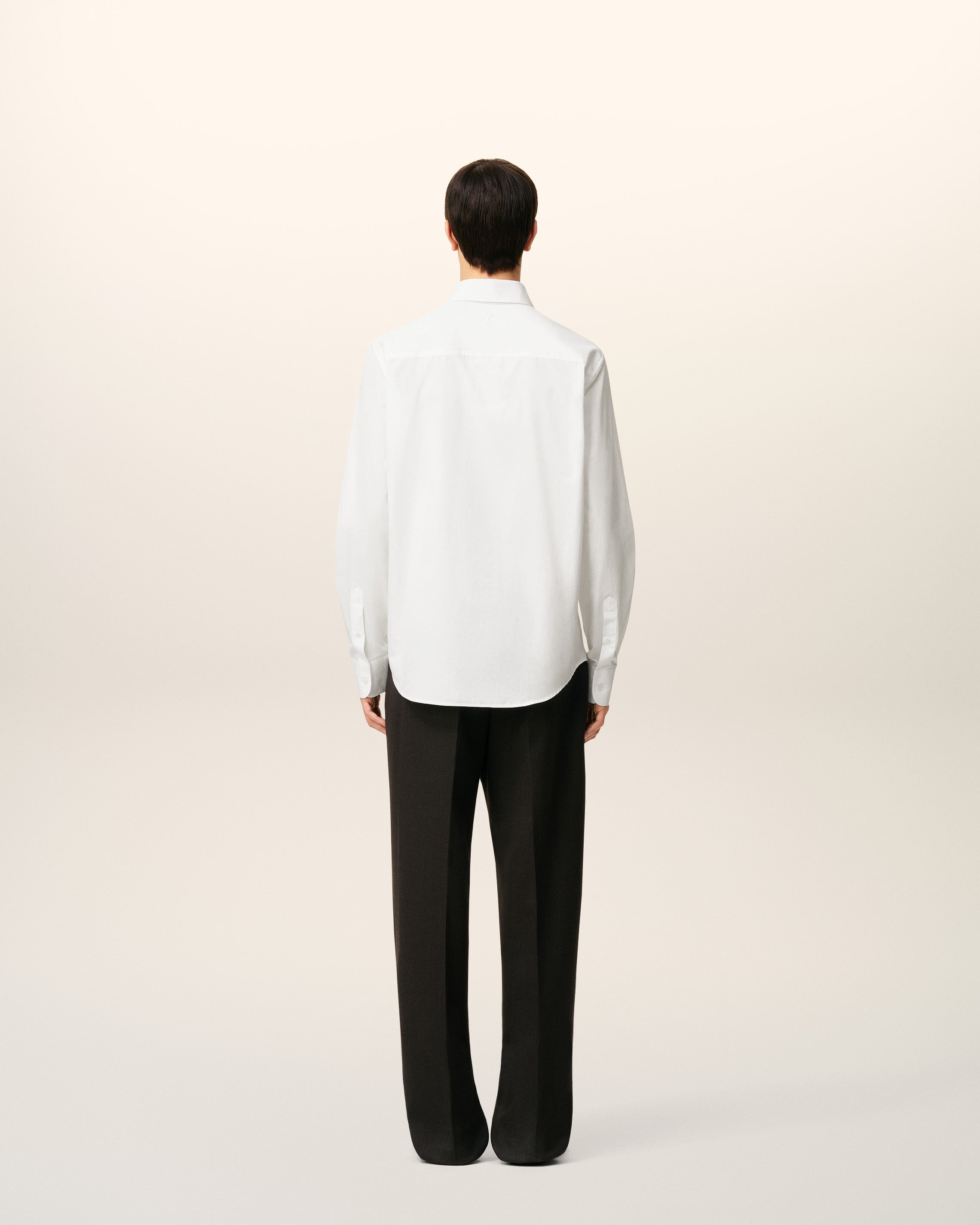 WHITE POPLIN COTTON TAILOR SHIRT - 5