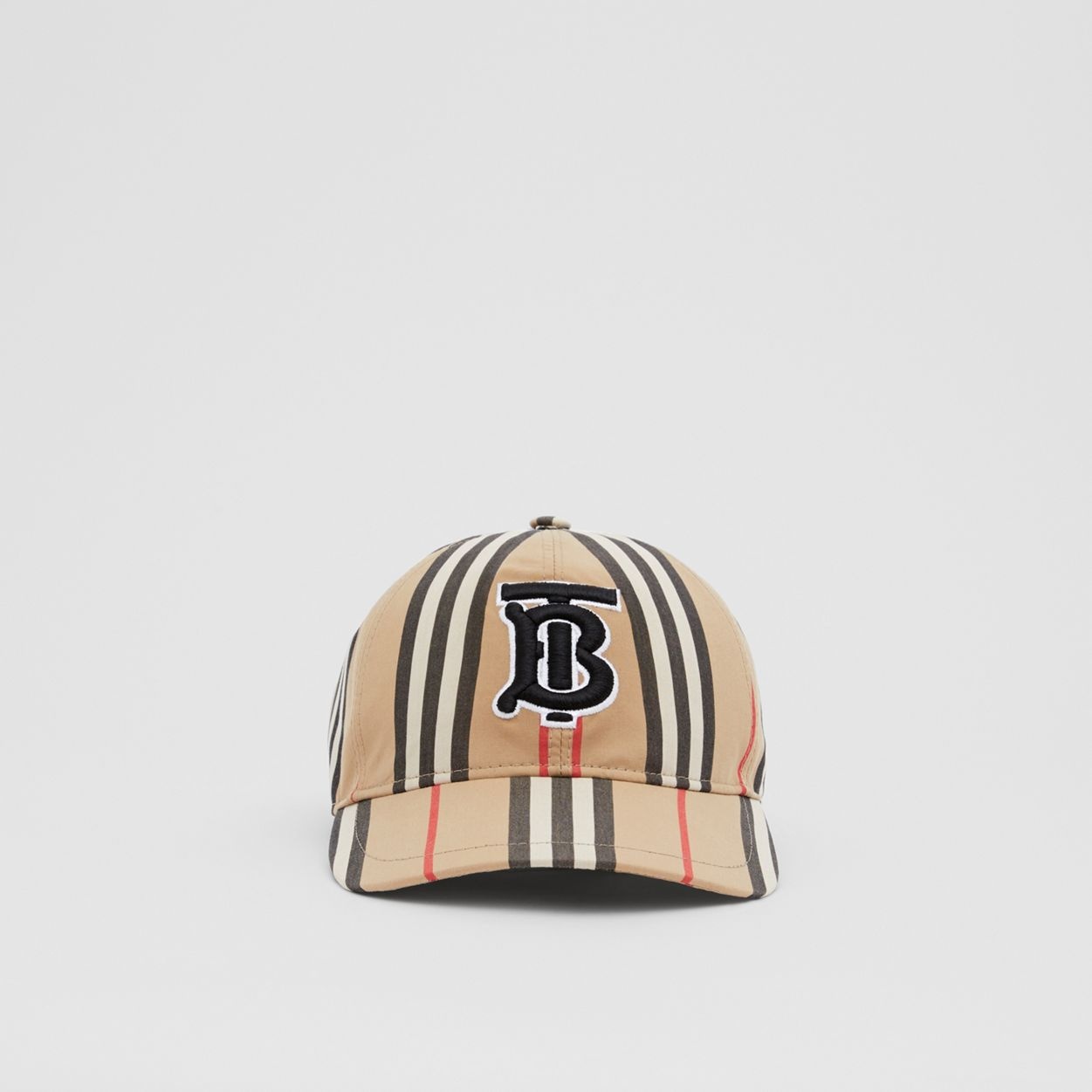 Monogram Motif Icon Stripe Cotton Baseball Cap - 1