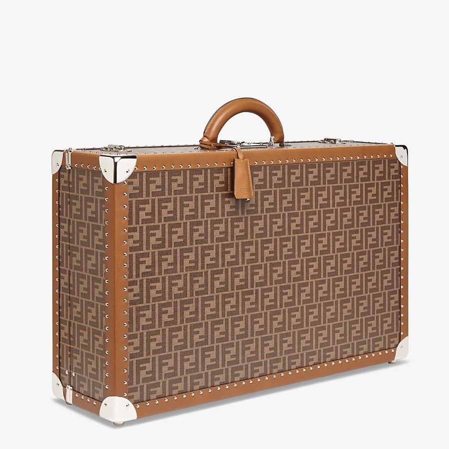 Brown fabric suitcase - 2