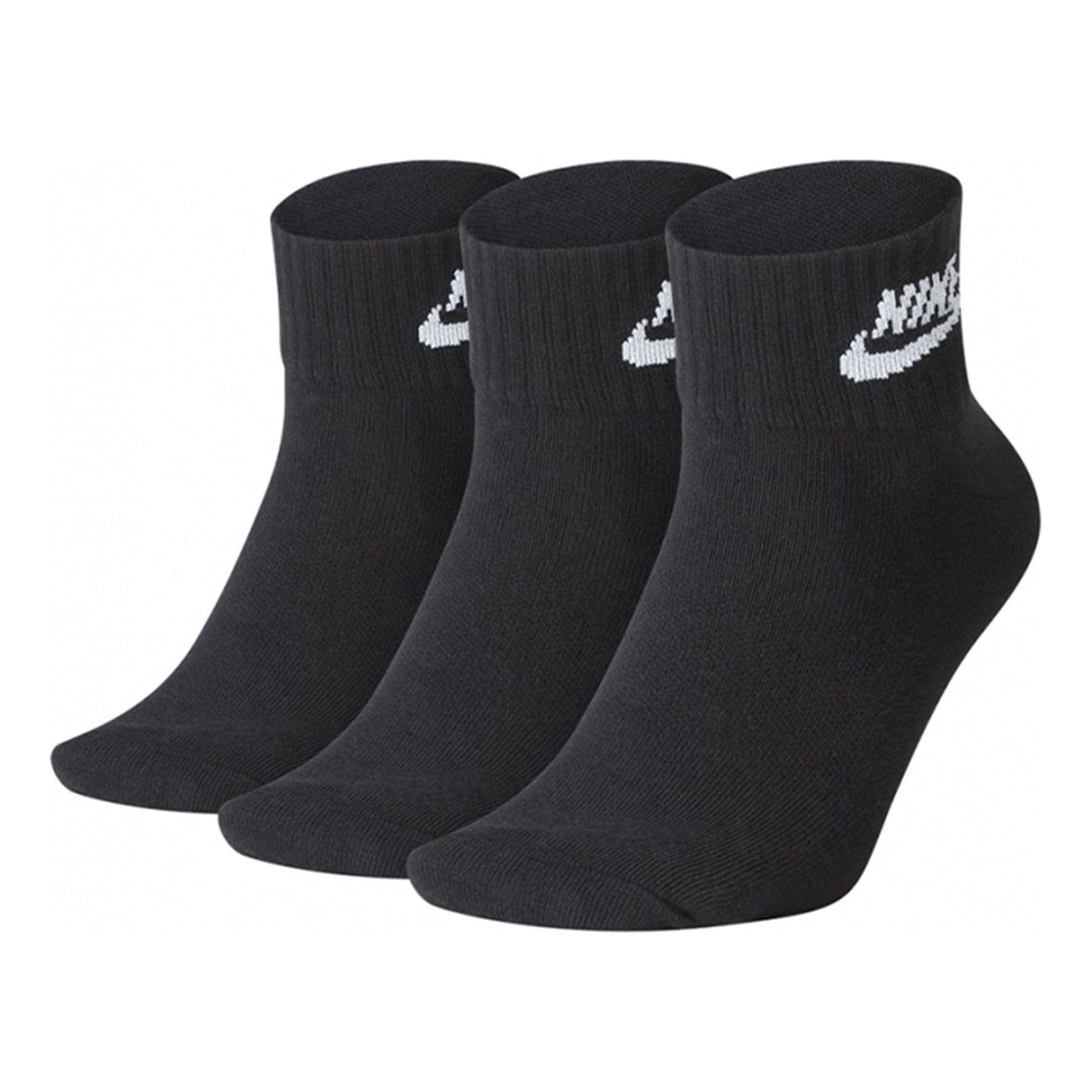 Nike Everyday Essential Ankle Sports Training Socks Unisex 3-Pairs Black SK0110-010 - 1