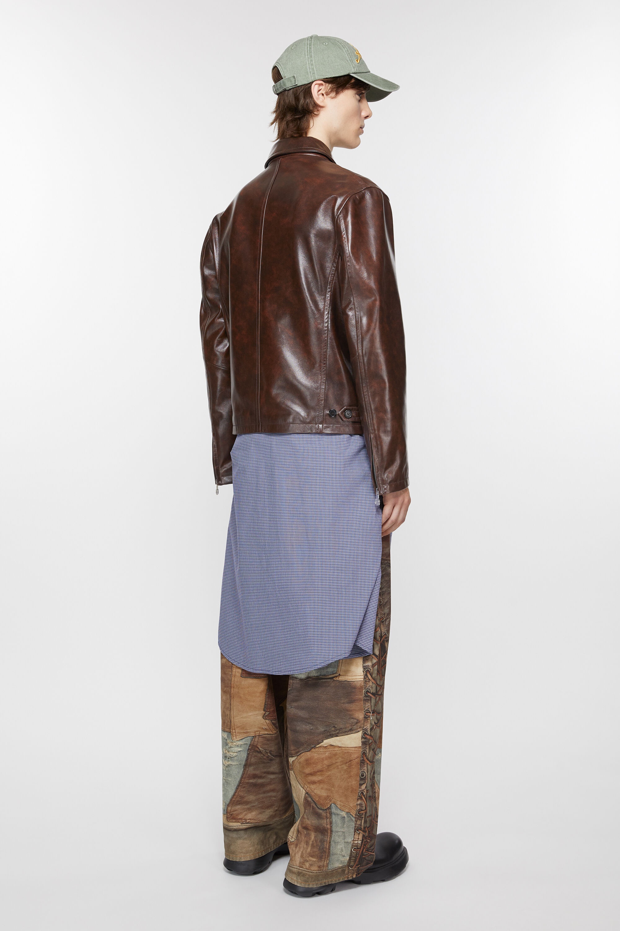 Leather jacket - Brown - 4