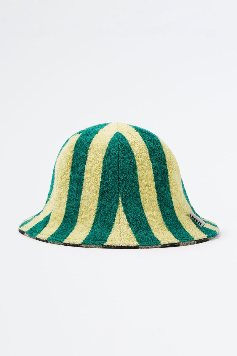 SUNNEI GREY & BLACK STRIPED COTTON HAT outlook