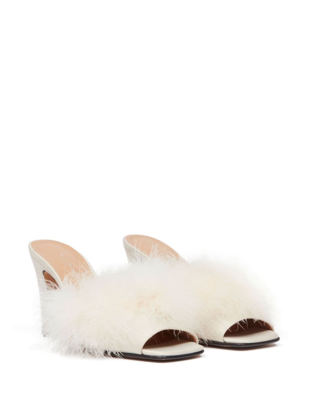 90mm feather-embellished mules - 2