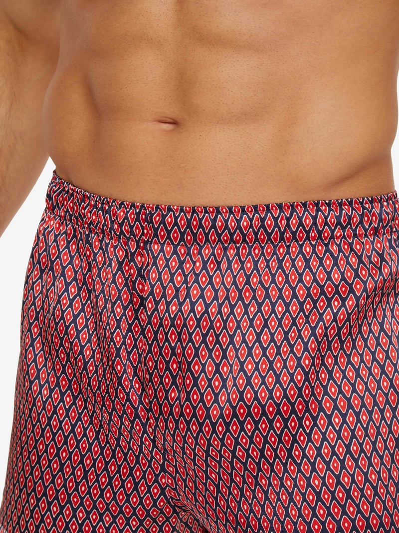 Men's Modern Fit Boxers Brindisi 76 Silk Satin Navy - 5
