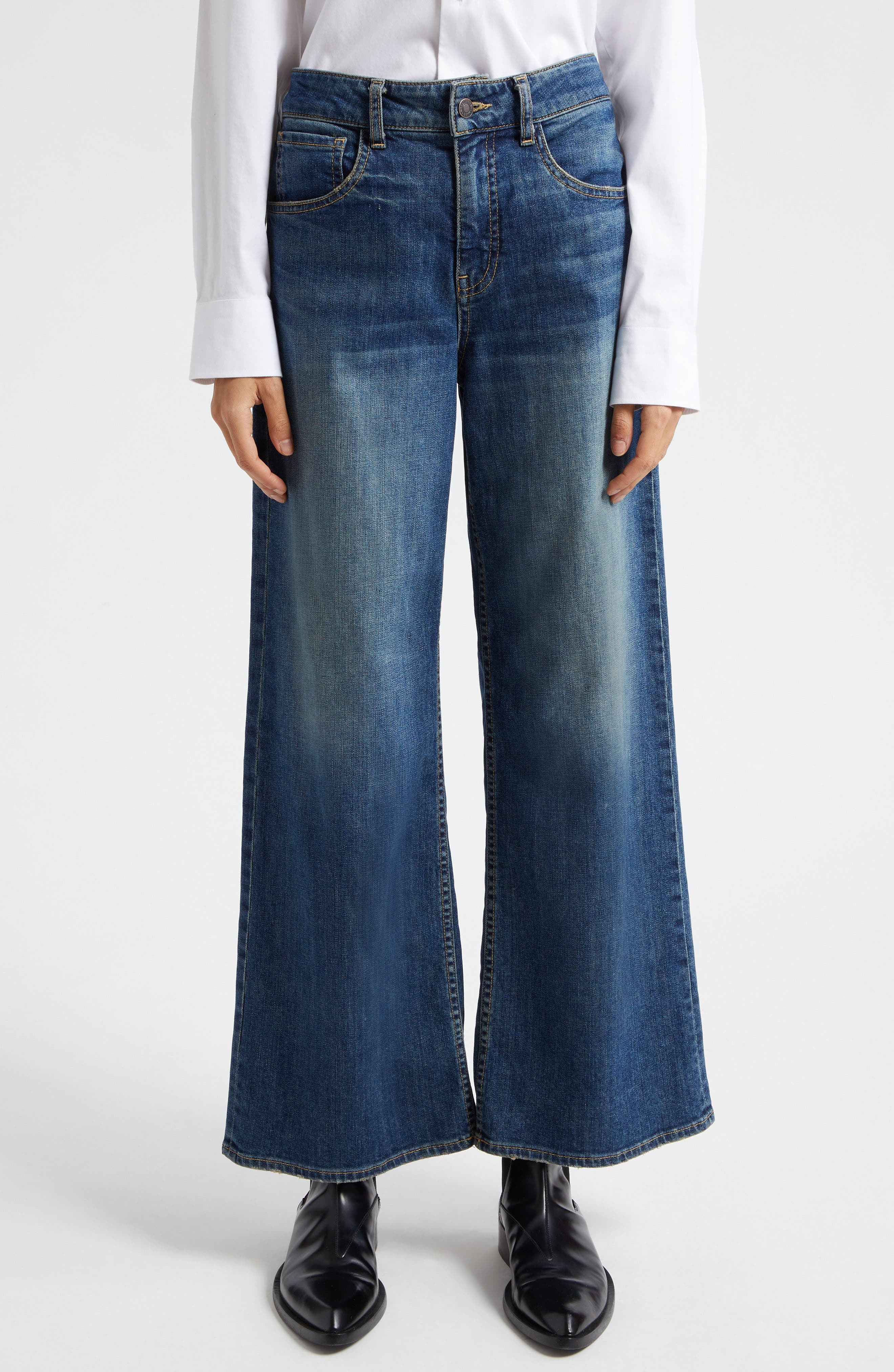 Nili Lotan Marlene High Waist Bootcut Jeans in Classic Wash at Nordstrom - 5