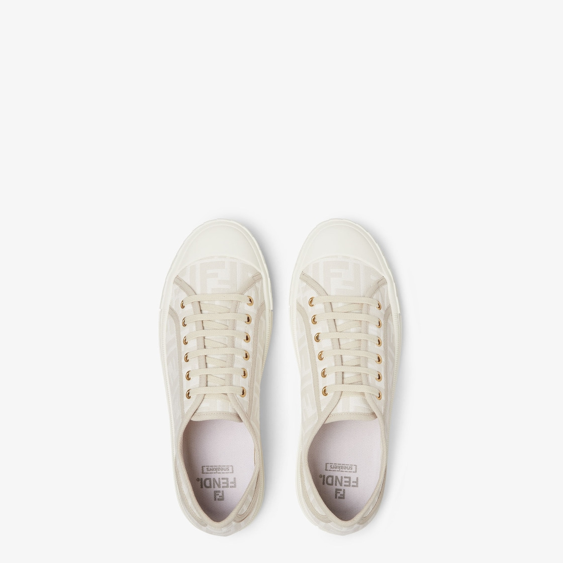 White fabric low-tops - 4