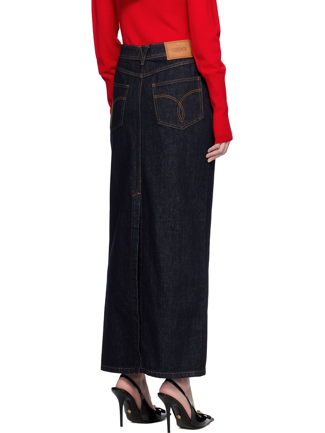 Blue Medusa '95 Denim Maxi Skirt - 3