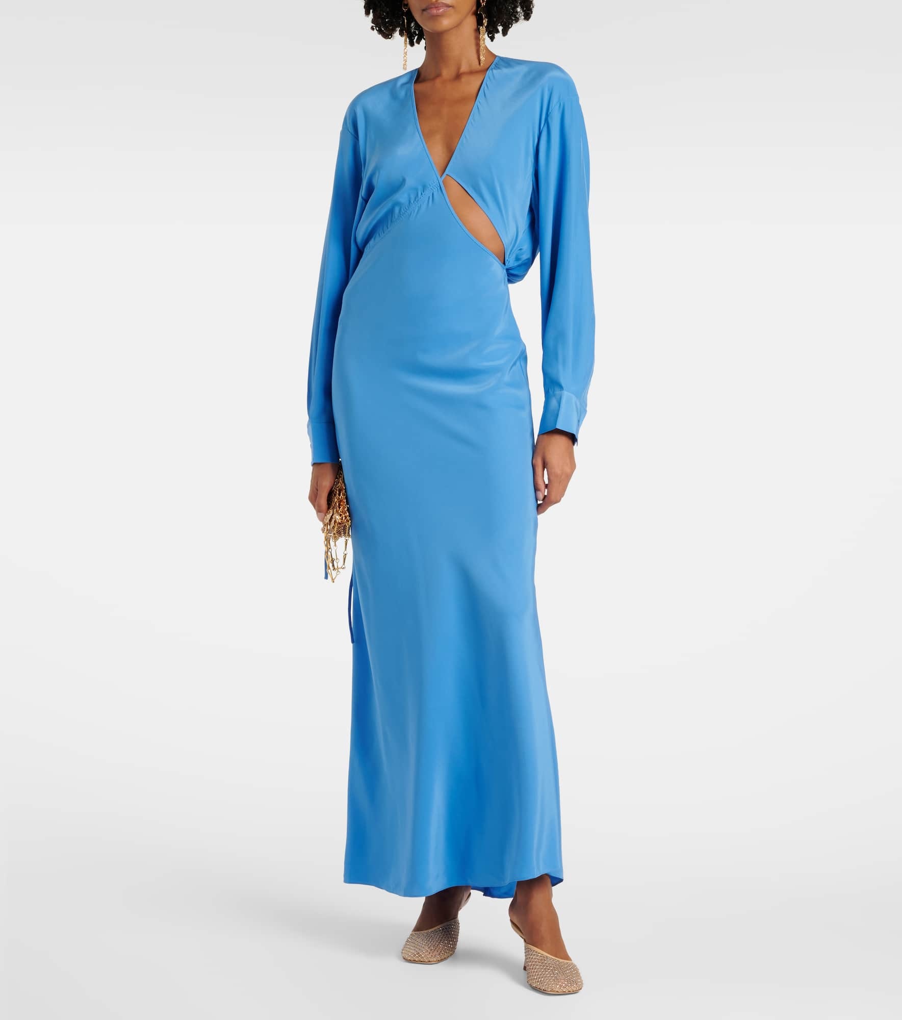 Cutout silk maxi dress - 2