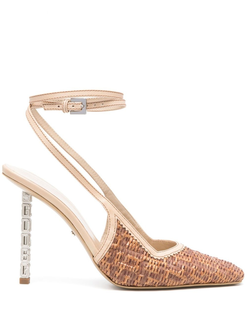100mm GCDS Cube monogram-raffia pumps 1