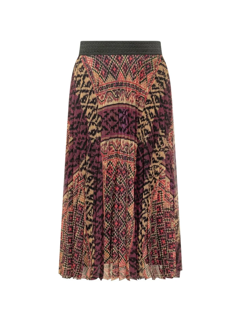 Olgia pleated patterned midi skirt - 1