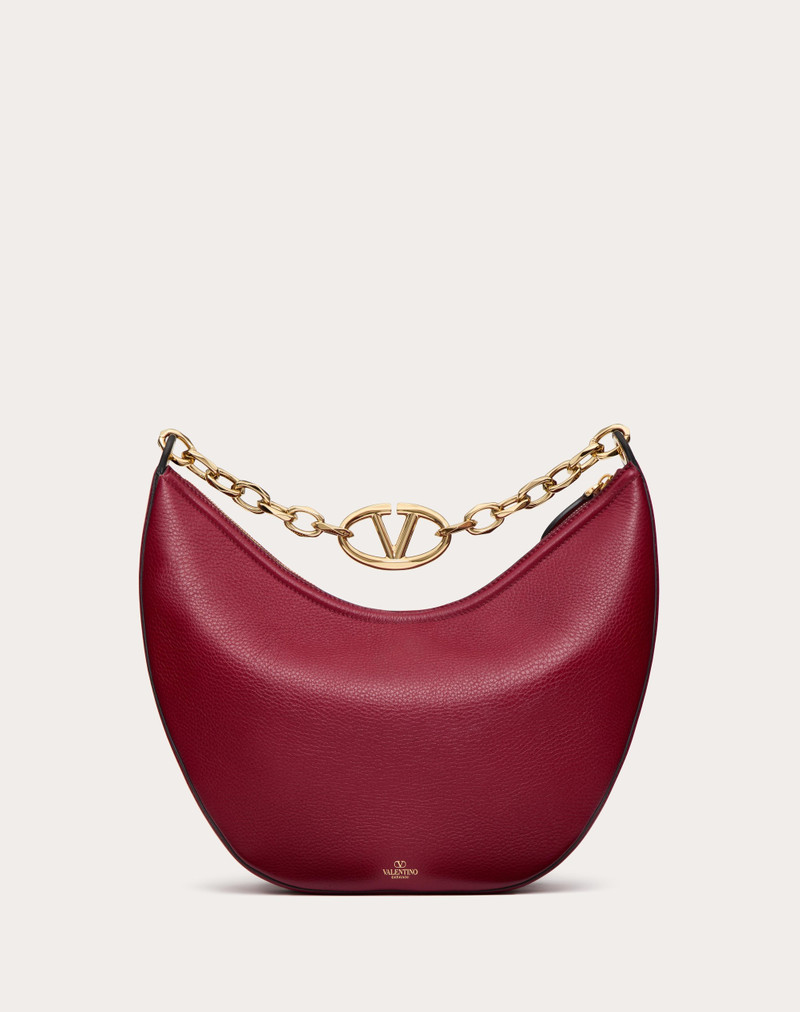 VLOGO MOON MEDIUM GRAINY CALFSKIN HOBO BAG WITH CHAIN 4